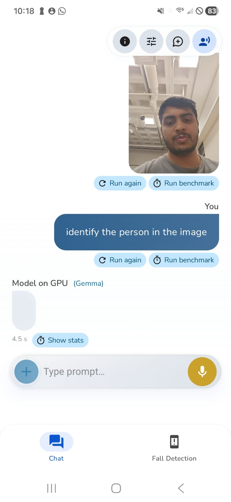 Vision assistant answering a spoken question about a captured image